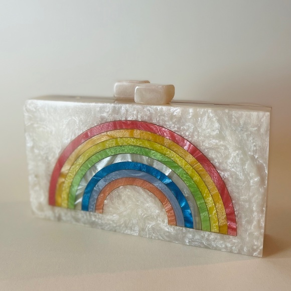 NWT Handcrafted LULU NYC Rainbow Crossbody Handbag - Picture 1 of 8
